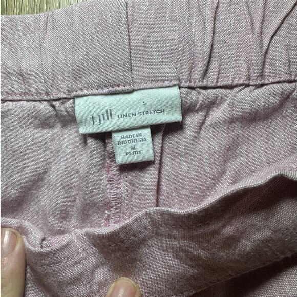 J.Jill Linen Stretch Crop Pants Petite Blush Pink Feminine Spring Medium - Picture 5 of 10